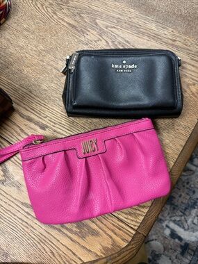 kate spade Black Leather Wristlet Clutch
And pink juicy couture wristlet